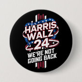 Badge Rond 7,6 Cm Harris Waltz 2024 Election Kamala Harris Tim Waltz (Devant)