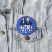 Badge Rond 7,6 Cm Harris Walz 2024 campagne de photo électorale (En situation)