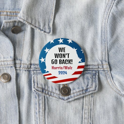 Badge Rond 7,6 Cm Harris/Walz 2024 Design (En situation)