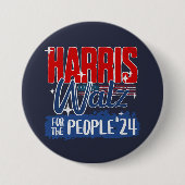 Badge Rond 7,6 Cm Harris Walz 2024 pour le démocrate électoral popul (Devant)