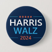 Badge Rond 7,6 Cm Harris Walz 2024 pour le président (Devant)