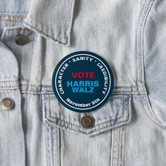 Badge Rond 7,6 Cm HARRIS WALZ Caractère Sanité Crédibilité (En situation)