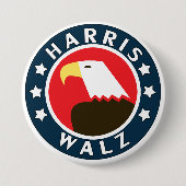 Badge Rond 7,6 Cm Harris Walz Styliszed Eagle President 2024 (Devant)