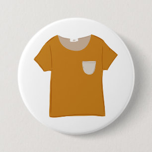 Badge Rond 7,6 Cm Haut minimaliste jaune moutarde