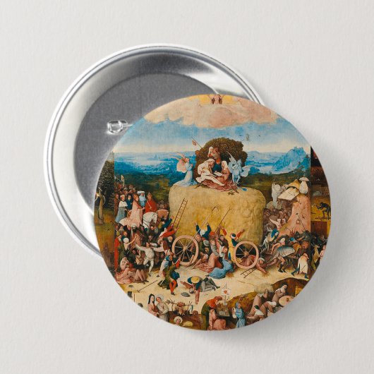 Badge Rond 7,6 Cm Haywain Triptych - Hieronymus Bosch (Devant & derrière)