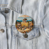 Badge Rond 7,6 Cm Haywain Triptych - Hieronymus Bosch (En situation)