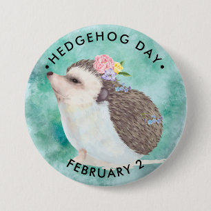Badge Rond 7,6 Cm Hedgehog Day