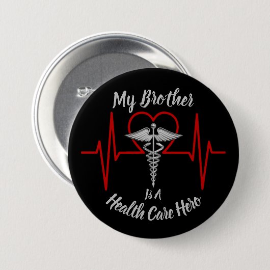 Badge Rond 7,6 Cm Hero Brother (Devant & derrière)