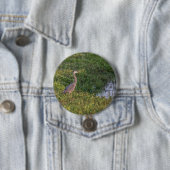 Badge Rond 7,6 Cm Héron bleu (En situation)