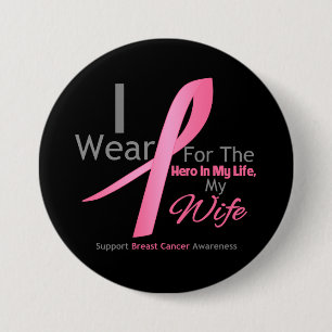 Badge Rond 7,6 Cm Héros du cancer du sein - Femme