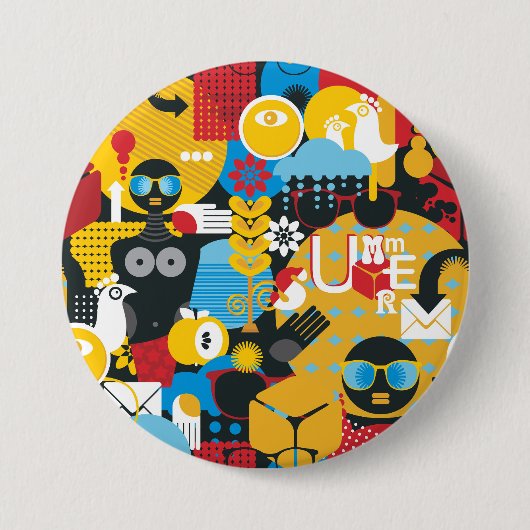 Badge Rond 7,6 Cm Heure d'été (Devant)