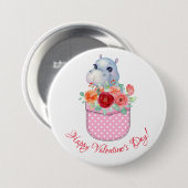 BADGE ROND 7,6 CM HEUREUSE SAINTE-VALENTIN ! (Devant & derrière)