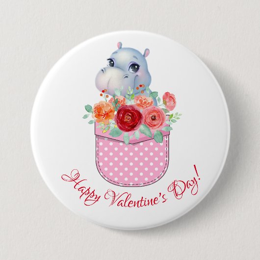 BADGE ROND 7,6 CM HEUREUSE SAINTE-VALENTIN ! (Devant)
