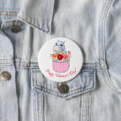 BADGE ROND 7,6 CM HEUREUSE SAINTE-VALENTIN ! (En situation)