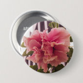 Badge Rond 7,6 Cm Hibiscus rose 02 (Devant & derrière)
