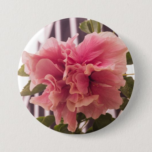 Badge Rond 7,6 Cm Hibiscus rose 02 (Devant)