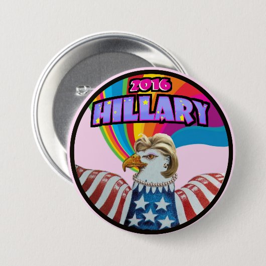 Badge Rond 7,6 Cm Hillary 2016 (Devant & derrière)