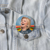 Badge Rond 7,6 Cm Hillary 2016 (En situation)