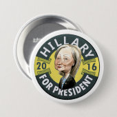 Badge Rond 7,6 Cm Hillary Clinton 2016 (Devant & derrière)