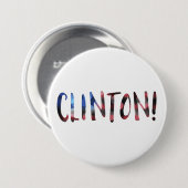 Badge Rond 7,6 Cm Hillary Clinton bokeh (Devant & derrière)