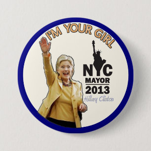 Badge Rond 7,6 Cm Hillary Clinton pour le maire 2013 de NYC