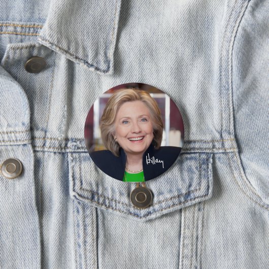 Badge Rond 7,6 Cm Hillary Clinton pour le Président Picture Button (En situation)