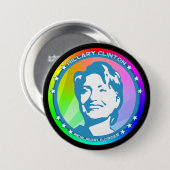 Badge Rond 7,6 Cm hillary clinton rainbow (Devant & derrière)