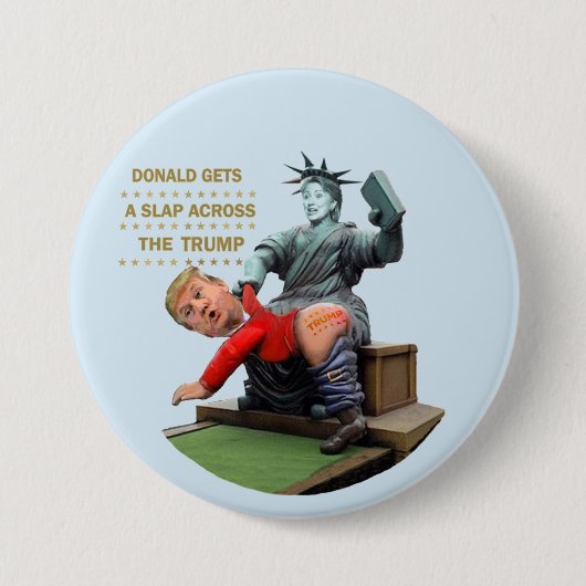Badge Rond 7,6 Cm Hillary contre l'atout (Devant)
