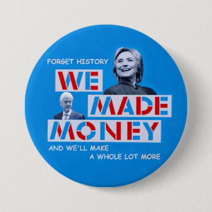 Badge Rond 7,6 Cm Hillary et Bill Clinton