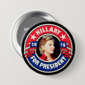 Badge Rond 7,6 Cm Hillary pour le président 2016 (Devant & derrière)