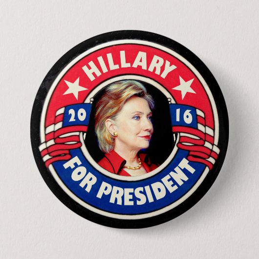 Badge Rond 7,6 Cm Hillary pour le président 2016 (Devant)