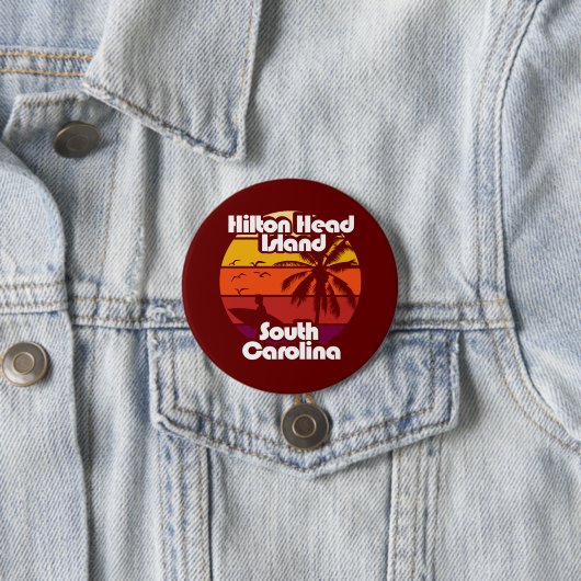 Badge Rond 7,6 Cm Hilton Head Island Caroline du Sud (En situation)