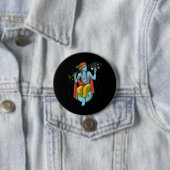 Badge Rond 7,6 Cm Hindouisme Lord Krishna (En situation)