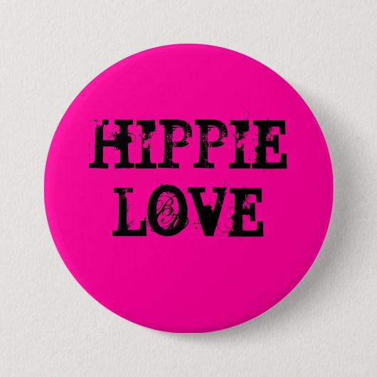 Badge Rond 7,6 Cm Hippie (Devant)