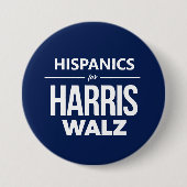 Badge Rond 7,6 Cm Hispaniques pour Harris Walz (Devant)