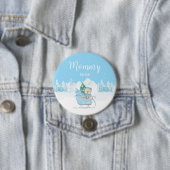 Badge Rond 7,6 Cm Hiver Ours Bleu Dormir Maman À Être (En situation)