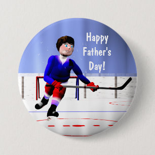 Badge Rond 7,6 Cm Hockey de fête des pères des heures