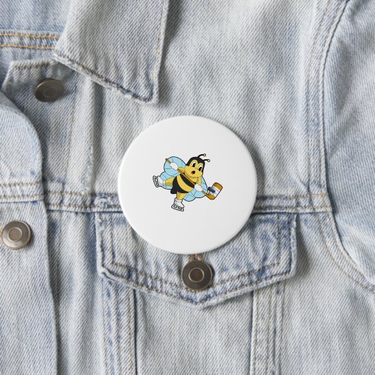Badge Rond 7,6 Cm Hockey sur glace Bee Hockey sur glace (En situation)