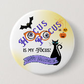 Badge Rond 7,6 Cm Hocus Pocus Focus Halloween Grand Bouton (Devant)