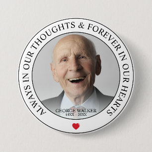 Badge Rond 7,6 Cm Hommage aux photos commémoratives modernes Funér