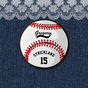 Badge Rond 7,6 Cm Hommage Personnalisé Au Sport De Baseball