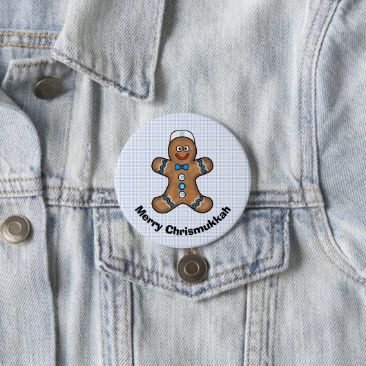 Badge Rond 7,6 Cm Homme Chrismukkah Button (En situation)