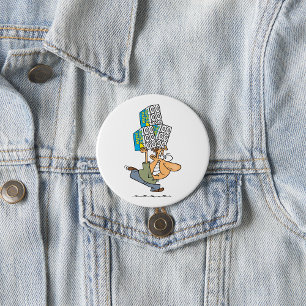 Badge Rond 7,6 Cm Homme de dessin animé drôle paniqué achetant du pa