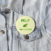 Badge Rond 7,6 Cm homme j'aime les grenouilles  (En situation)