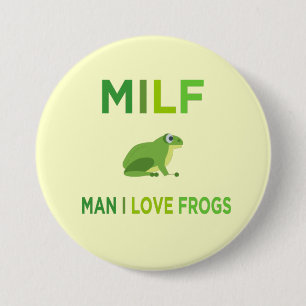 Badge Rond 7,6 Cm homme j'aime les grenouilles