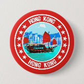 Badge Rond 7,6 Cm Hong Kong (Devant)