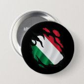 Badge Rond 7,6 Cm Hongrie Drapeau déchiré (Devant & derrière)