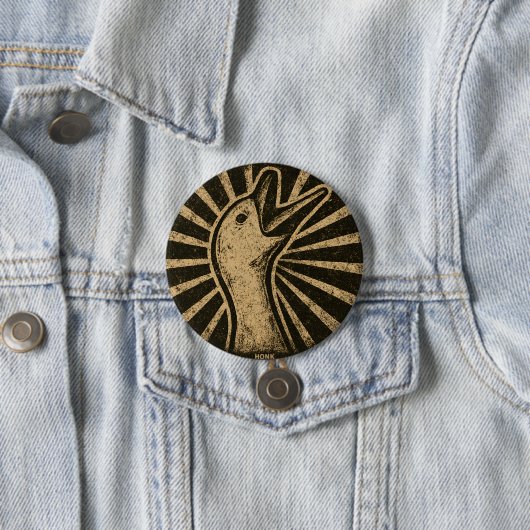 Badge Rond 7,6 Cm Honk Goose Funny Duck Chicken Mème (En situation)