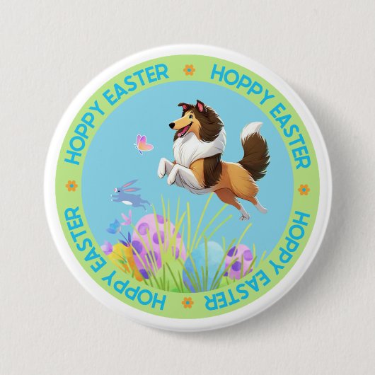 Badge Rond 7,6 Cm Hoppy Easter (Devant)