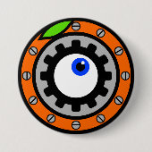 Badge Rond 7,6 Cm Horloge orange (Devant)